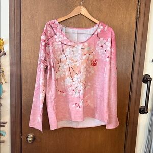 Light Pink Floral Long-Sleeve Tee